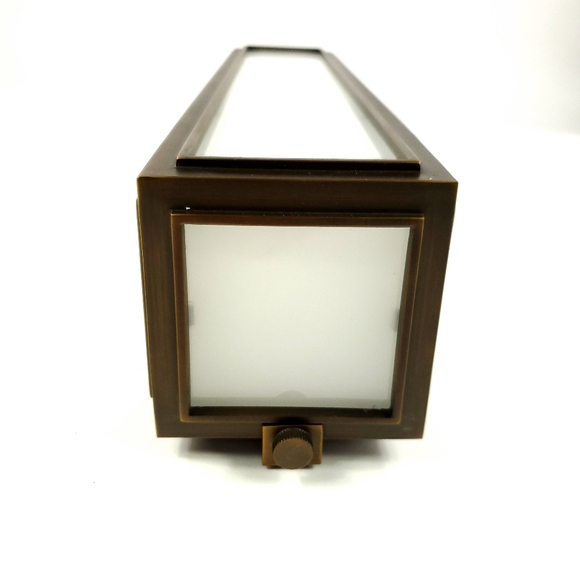 Restoration Hardware Bronze Wall Sconce Milk Glass - Picture 5 of 9